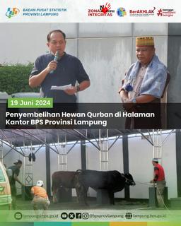 Penyembelihan Hewan Qurban di Halaman Kantor BPS Provinsi Lampung