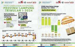 Lampung Province's Economic Growth in the First Quarter of 2024 Compared to 2023 Grew by 3.30%