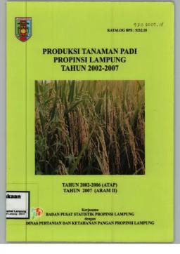 Produksi Tanaman Padi Provinsi Lampung Tahun 2002-2007